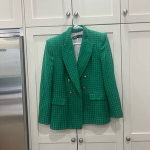 Zara Emerald Double-Breasted Blazer